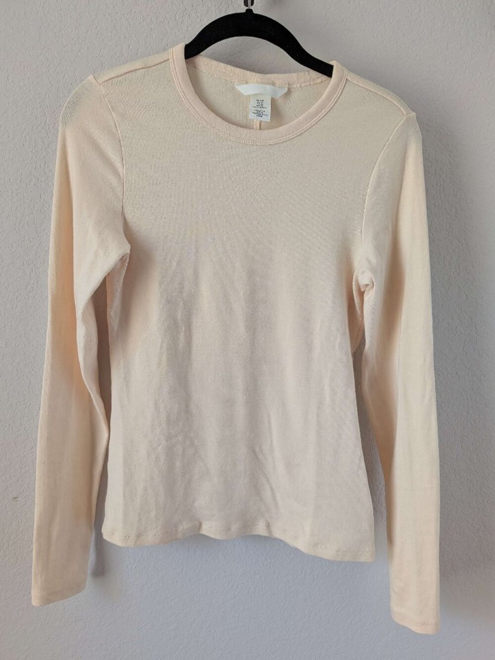 NWOT -- H&M cotton long sleeve tshirt butter yellow - sz MED